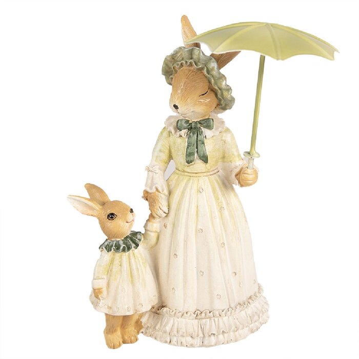 Clayre & Eef 6PR5020 Decorative Rabbit Umbrella 16x14x21cm Brown Green