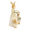 Clayre & Eef 6PR5021 Decorative Rabbit 13x10x21cm in Brown & Green