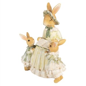 Clayre & Eef 6PR5022 Decorative Rabbit 14x10x19 cm Brown Green