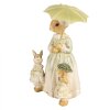 Clayre & Eef 6PR5023 Rabbit with Umbrella Decoration 16x11x21 cm Brown Green