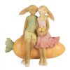 Clayre & Eef 6PR5024 Rabbit on Carrot Decoration 17x10x15 cm Brown