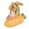 Clayre & Eef 6PR5024 Rabbit on Carrot Decoration 17x10x15 cm Brown