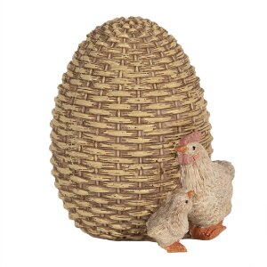 Clayre & Eef 6PR5026 Decorative chicken with egg...