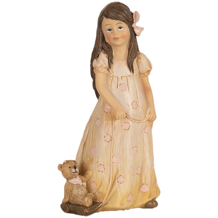 Clayre & Eef 6PR5035 Decorative Figurine Child Beige 8x6x15 cm