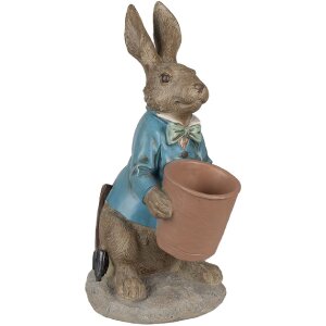 Clayre & Eef 6PR5038 Decorative Rabbit Brown Blue...