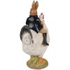 Clayre & Eef 6PR5039 Decorative figurine chicken with rabbit 20x16x35 cm Brown White Black