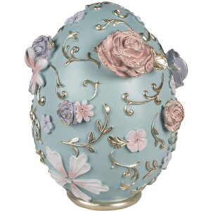 Clayre & Eef 6PR5040 Decorative Egg 21x22x26 cm Blue