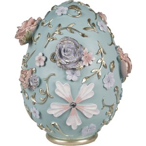 Clayre & Eef 6PR5040 Decorative Egg 21x22x26 cm Blue