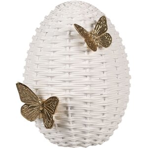 Clayre & Eef 6PR5041 Decorative Egg 15x18x20 cm White...