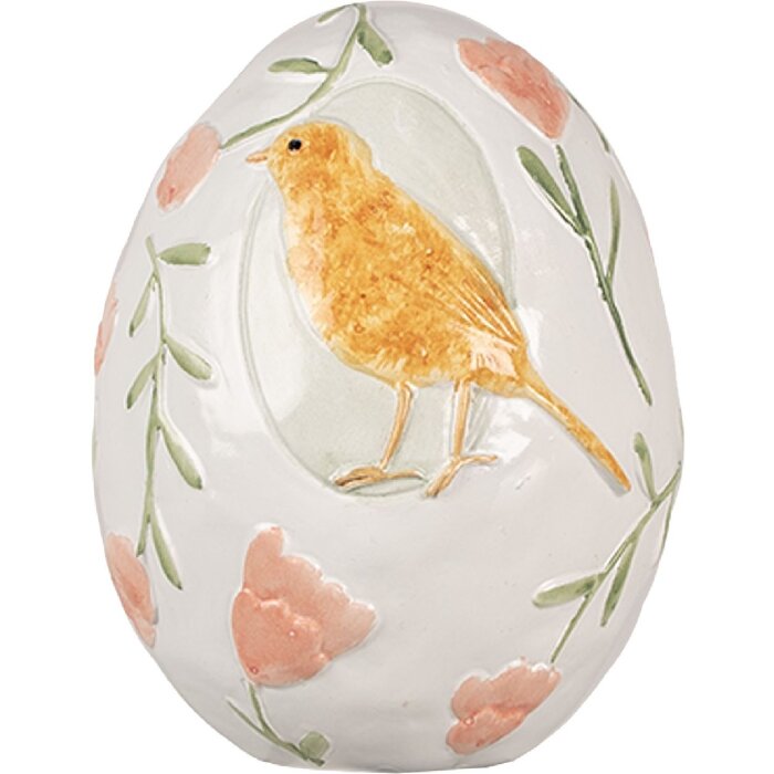 Clayre & Eef 6PR5044 Decorative Egg White Ø 13x16 cm