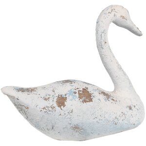 Clayre & Eef 6PR5056 Decorative Swan White Brown 33x16x28 cm Elegant Design