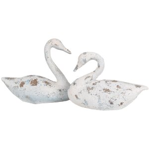 Clayre & Eef 6PR5056 Decorative Swan White Brown 33x16x28 cm Elegant Design