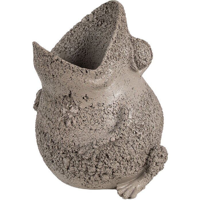 Clayre & Eef 6PR5060 Decorative Flower Pot Frog 26x25x32 cm Grey