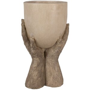 Clayre & Eef 6PR5061 Decoration Flowerpot 22x19x37 cm Beige