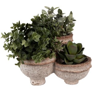 Clayre & Eef 6PR5062 Flower Pot Beige 27x29x17 cm Home Decoration