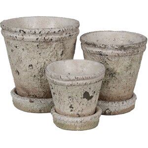 Clayre & Eef 6TE0503L Flowerpot Beige Ø 13x14 cm