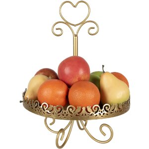 Clayre & Eef 6Y5411 Gold coloured etagere Ø 30x40 cm - Elegant design