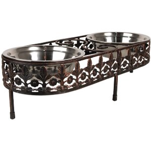 Clayre & Eef 6Y5430 Feeding Bowl for Animals Brown...