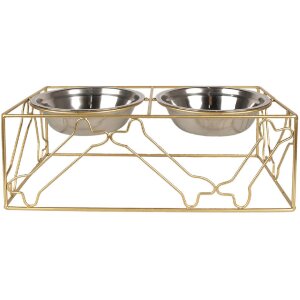 Clayre & Eef 6Y5431 Animal Feeding Bowl Gold Coloured...