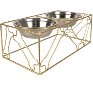 Clayre & Eef 6Y5431 Animal Feeding Bowl Gold Coloured...