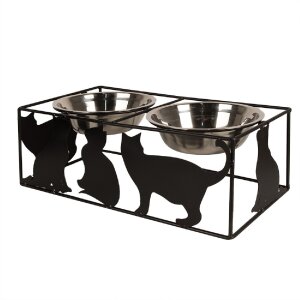 Clayre & Eef 6Y5432 Animal Feeding Bowl Black...