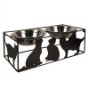 Clayre & Eef 6Y5432 Animal Feeding Bowl Black 38x20x14cm 2x500ml