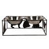 Clayre & Eef 6Y5432 Animal Feeding Bowl Black 38x20x14cm 2x500ml