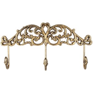 Clayre & Eef 6Y5435 Coat rack Gold coloured 38x5x19 cm