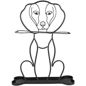 Clayre & Eef 6Y5437 Umbrella stand dog motif 46x15x58 cm black