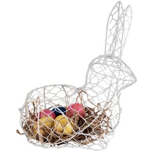 Clayre & Eef 6Y5481L Basket Rabbit White 28x15x30 cm Decoration