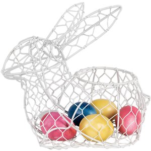 Clayre & Eef 6Y5481M Basket Rabbit White 25x13x22 cm