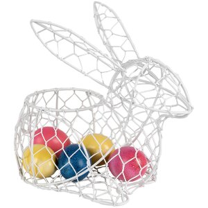 Clayre & Eef 6Y5481M Basket Rabbit White 25x13x22 cm