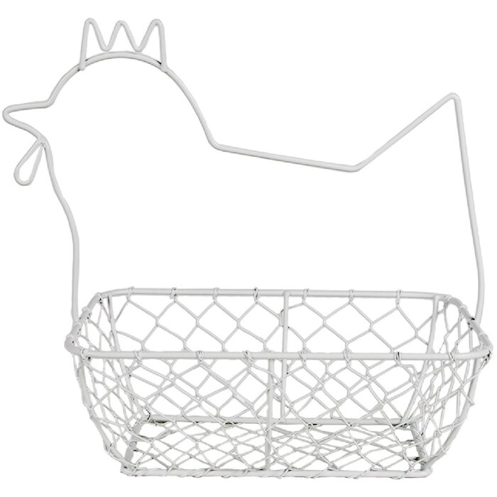 Clayre & Eef 6Y5482 Basket Chicken 27x16x27cm White Decorative Practical Stylish