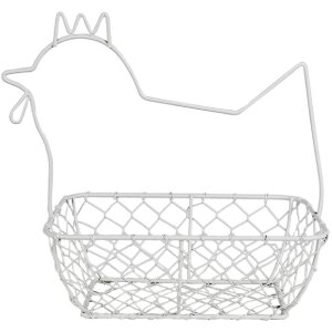 Clayre & Eef 6Y5482 Basket Chicken 27x16x27cm White...