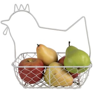 Clayre & Eef 6Y5482 Basket Chicken 27x16x27cm White...