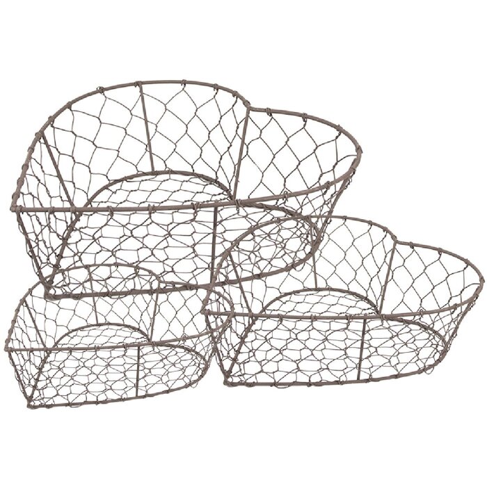 Clayre & Eef 6Y5483 Basket Set 3 pcs Brown 25x23x11/22x20x10/19x18x8 cm