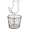 Clayre & Eef 6Y5487 Basket Cat Brown Ø 13x25 cm - Stylish storage