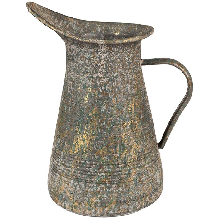 Clayre & Eef 6Y5506 Decorative Jug Green Gold 21x15x25 cm