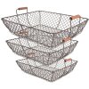 Clayre & Eef 6Y5522 Basket Set 3 Sizes Brown 40x34x15/36x30x14/32x26x13 cm