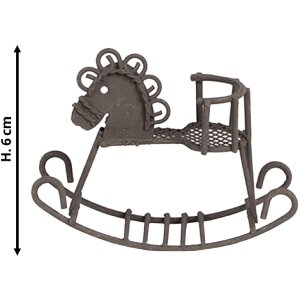 Clayre & Eef 6Y5523 Rocking Horse Decoration Brown 9x3x6 cm