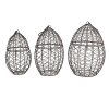 Clayre & Eef 6Y5524 Basket Set 3 pcs Brown Ø19x30 Ø16x26 Ø13x24 cm