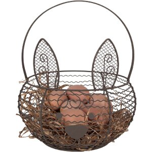 Clayre & Eef 6Y5528 Basket Rabbit Brown Ø 20x12/27 cm Iron