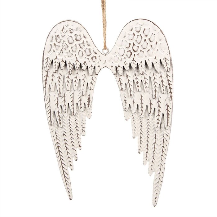 Clayre & Eef 6Y5554M Decorative Wings White 19x12 cm