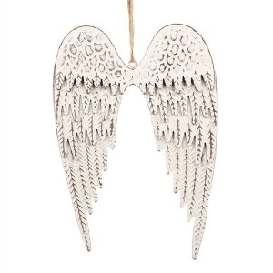 Clayre & Eef 6Y5554M Decorative Wings White 19x12 cm