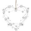 Clayre & Eef 6Y5556 Heart Hanger Decoration 17x1x17 cm White