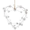 Clayre & Eef 6Y5556 Heart Hanger Decoration 17x1x17 cm White