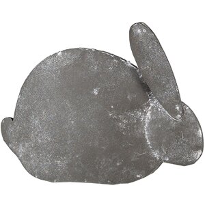 Clayre & Eef 6Y5561 Decorative Rabbit Grey Iron 16x4x11 cm Country Style