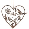 Clayre & Eef 6Y5565 Heart Hanger Decoration 16x1x15 cm Brown