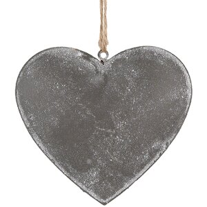 Clayre & Eef 6Y5572 Decorative hanger heart 11x2x10 cm in grey