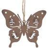 Clayre & Eef 6Y5574 Decorative Pendant Butterfly Brown 10x9 cm